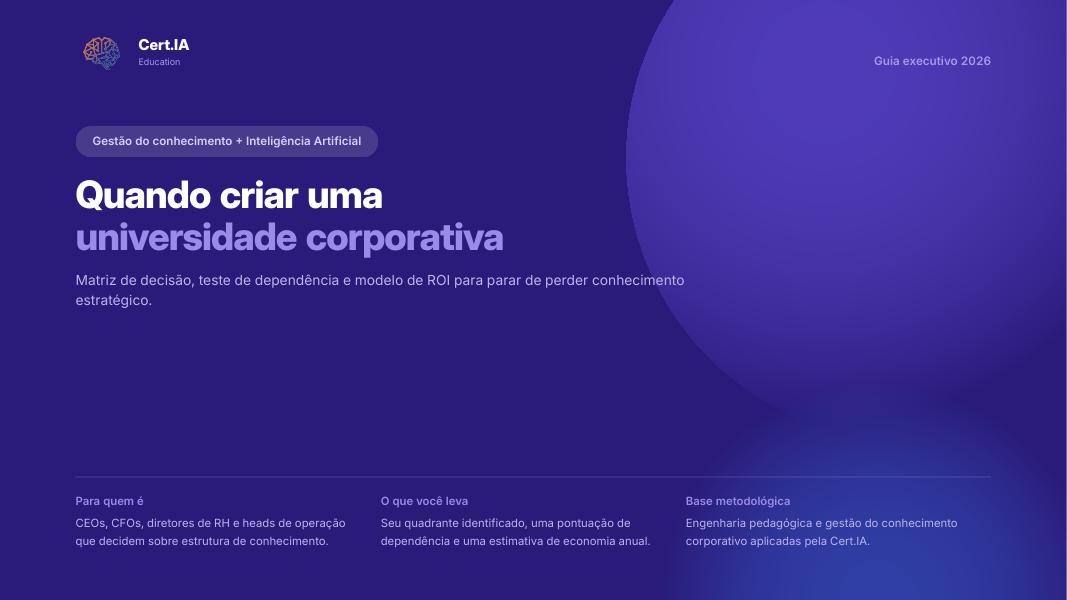 Capa: Matriz de Decisão: Universidade Corporativa